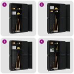 vidaXL Armoire de rangement d'extérieur noir 97x37x165 cm PP