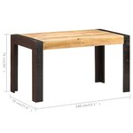 vidaXL Table de salle à manger 140x70x76 cm Bois de manguier brut