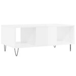 vidaXL Table basse Blanc brillant 90x50x36 5 cm Bois d'ingénierie