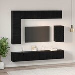 vidaXL Ensemble meuble TV 8 Pièces Chêne noir Bois d'ingénierie