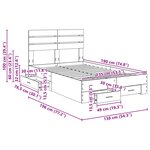 vidaXL Cadre de lit avec tiroir avec tête de lit Bois d'ingénierie