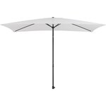 Parasol droit 3x2 m inclinable - Mât Aluminium avec toile polyester 160 g/m² - Blanc