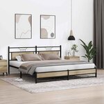 vidaXL Cadre de lit en métal sans matelas chêne sonoma 193x203 cm