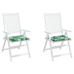 vidaXL Coussins de chaise lot de 2 motif de feuilles 50x50x4 cm tissu