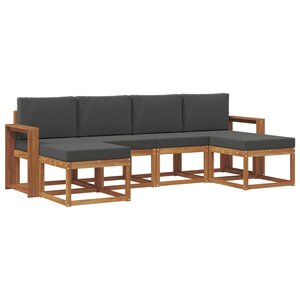 vidaXL Ensemble de canapés d'extérieur 6 pc Naturel et Anthracite