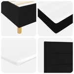 vidaXL Lit avec sommier Noir 140x200 cm Tissu