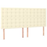 vidaXL Sommier à lattes de lit avec matelas Crème 200x200cm Similicuir