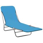 vidaXL Chaises longues pliables 2 Pièces Acier et tissu Bleu