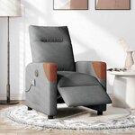 vidaXL Fauteuil inclinable de massage électrique gris foncé tissu