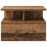 vidaXL Table de nuit flottante avec tiroir Bois ancien 40 x 31 x 27 cm