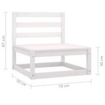 vidaXL Canapés centraux de jardin 2 Pièces Blanc Bois de pin massif