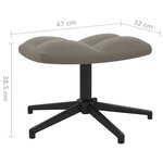 vidaXL Chaise de relaxation avec tabouret Gris clair Velours