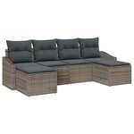vidaXL Ensemble de salle à manger pour jardin avec coussin 6 Pièces Gris