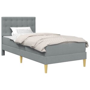 vidaXL Cadre de lit avec matelas Gris clair 80 x 200 cm tissu