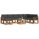 vidaXL Ensemble de canapés d'extérieur 9 Pièces Naturel et Anthracite