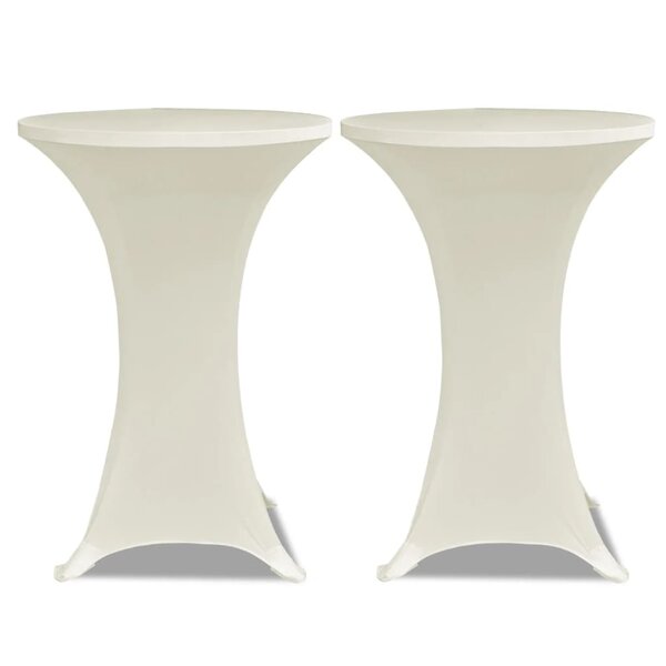 Housse de table Ø 80 cm Crème extensible 2 Pièces