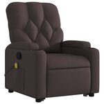 vidaXL Fauteuil inclinable de massage Marron foncé Tissu