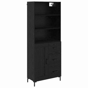 vidaXL Haut Armoire Chêne noir 69 5 x 34 x 180 cm Bois d'ingénierie