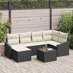 vidaXL Ensemble de salle à manger pour jardin 7 Pièces Marron  Crème