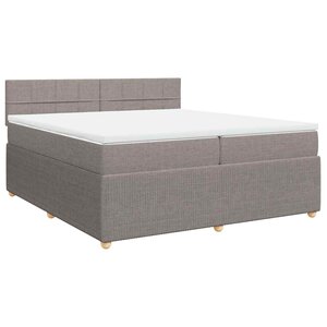 vidaXL Sommier à lattes de lit avec matelas Taupe 200x200 cm Tissu