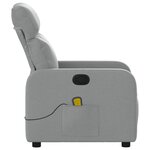 vidaXL Fauteuil inclinable de massage en tissu gris clair