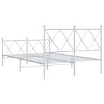 vidaXL Cadre de lit métal sans matelas et pied de lit blanc 120x200 cm