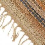 vidaXL Tapis Chindi tissé à la main Cuir Jute 120 x 170 cm Brun roux