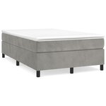 vidaXL Sommier à lattes de lit et matelas gris clair 120x190cm velours