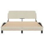 vidaXL Cadre de lit Dover crème 120x200 cm tissu