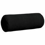 vidaXL Coussins d'accent 2 Pièces Noir Ø 25 x 70 cm Tissu en microfibre