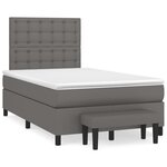vidaXL Sommier à lattes de lit avec matelas gris 120x190 cm similicuir
