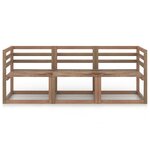 vidaXL Salon palette de jardin 3 Pièces Marron Bois de pin imprégné