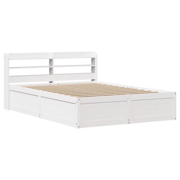 vidaXL Cadre de lit avec tête de lit blanc 120x190 cm bois pin massif