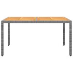 vidaXL Table de jardin 150x90x75 cm Acacia et résine tressée Gris