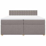 vidaXL Sommier à lattes de lit avec matelas Taupe 200x200 cm Tissu