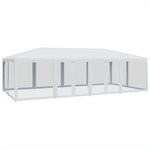 vidaXL Tente de fête avec 12parois latérales en maille blanc 8x4m PEHD