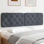 vidaXL Coussin de tête de lit gris foncé 180 cm velours