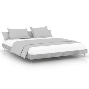 vidaXL Cadre de lit sans matelas gris béton 200x200 cm