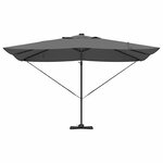 vidaXL Parasol Roma à Bras Déporté Anthracite et noir