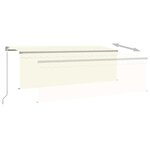 vidaXL Auvent manuel rétractable avec store et LED 4x3m Crème