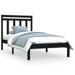 vidaXL Cadre de lit sans matelas noir 100x200 cm bois massif