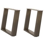vidaXL Pieds de table basse en U  2 pièces  acier naturel  50 x (42-43) cm