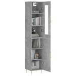 vidaXL Buffet haut Gris béton 34 5x34x180 cm Bois d'ingénierie