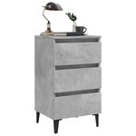 vidaXL Tables de chevet pieds en métal 2 Pièces gris béton 40x35x69 cm