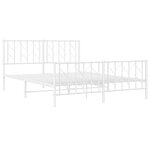 vidaXL Cadre de lit métal sans matelas et pied de lit blanc 150x200 cm