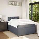 vidaXL Sommier à lattes de lit et matelas gris foncé 120x190cm velours
