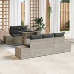 vidaXL Ensemble de canapé de jardin 6 Pièces Gris clair et gris foncé