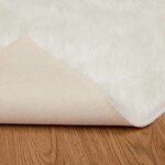 vidaXL Tapis en Peau de Mouton Synthétique Blanc 120 x 170 cm