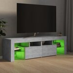 vidaXL Meuble TV avec lumières LED Gris béton 140x36 5x40 cm