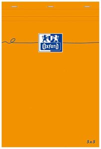 Bloc-notes ORANGE 85 x 120 mm Quadrillé 80 feuilles OPTIK Paper 80g OXFORD